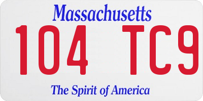 MA license plate 104TC9