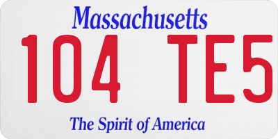 MA license plate 104TE5