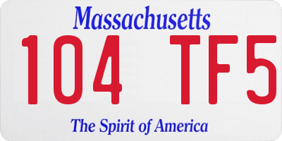 MA license plate 104TF5