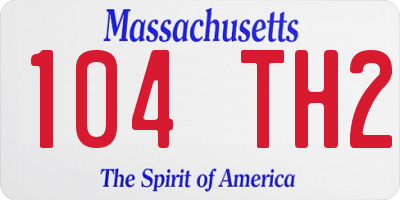 MA license plate 104TH2