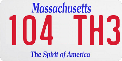 MA license plate 104TH3