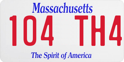 MA license plate 104TH4
