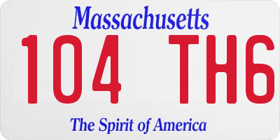 MA license plate 104TH6