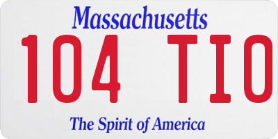 MA license plate 104TI0