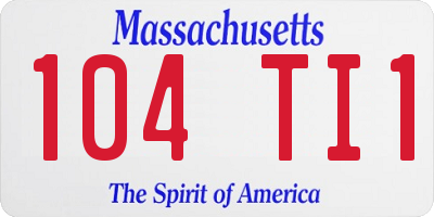 MA license plate 104TI1