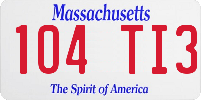 MA license plate 104TI3