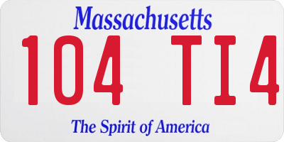 MA license plate 104TI4