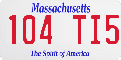 MA license plate 104TI5