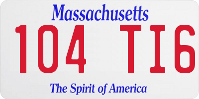 MA license plate 104TI6