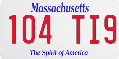 MA license plate 104TI9