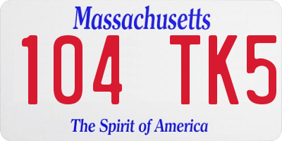 MA license plate 104TK5
