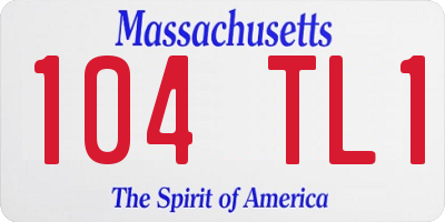 MA license plate 104TL1