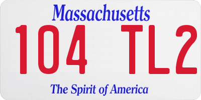 MA license plate 104TL2
