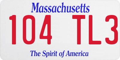MA license plate 104TL3