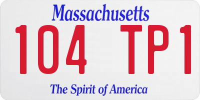 MA license plate 104TP1