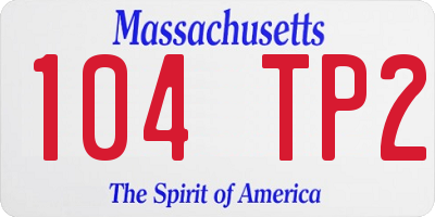 MA license plate 104TP2