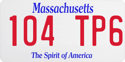MA license plate 104TP6