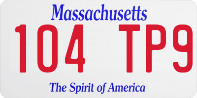 MA license plate 104TP9