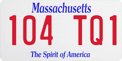 MA license plate 104TQ1