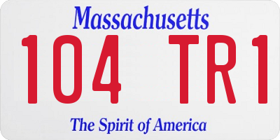 MA license plate 104TR1