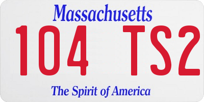 MA license plate 104TS2