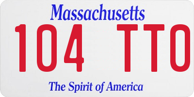 MA license plate 104TT0
