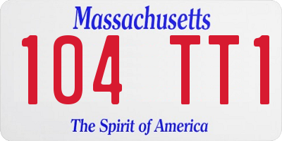MA license plate 104TT1