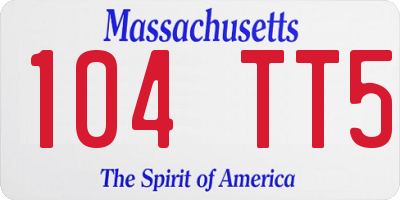 MA license plate 104TT5