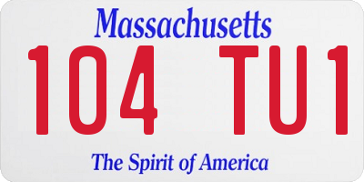 MA license plate 104TU1