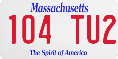 MA license plate 104TU2
