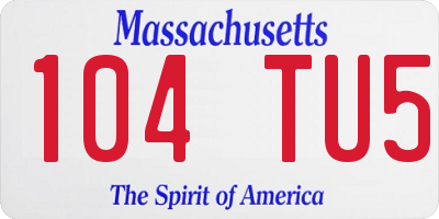 MA license plate 104TU5