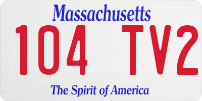 MA license plate 104TV2
