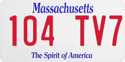 MA license plate 104TV7