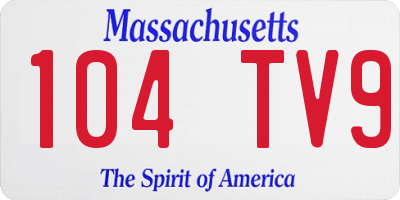 MA license plate 104TV9