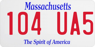 MA license plate 104UA5