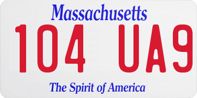 MA license plate 104UA9