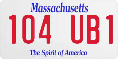 MA license plate 104UB1