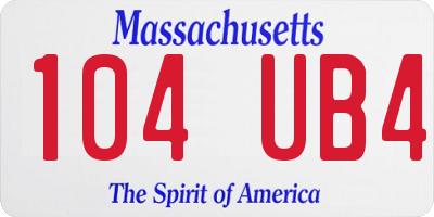 MA license plate 104UB4