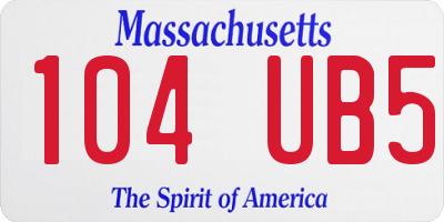 MA license plate 104UB5