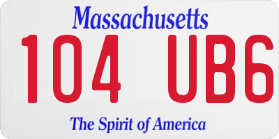 MA license plate 104UB6