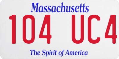 MA license plate 104UC4