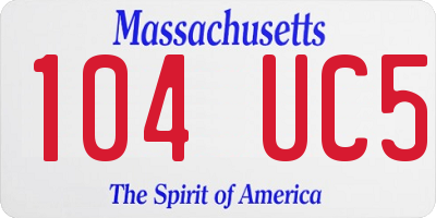 MA license plate 104UC5