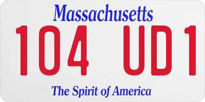 MA license plate 104UD1