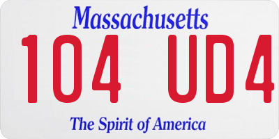 MA license plate 104UD4