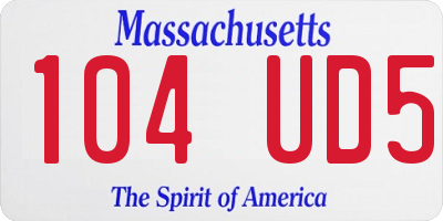 MA license plate 104UD5