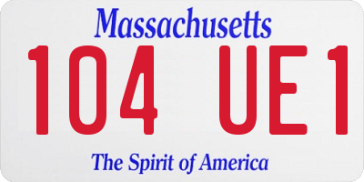 MA license plate 104UE1