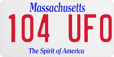 MA license plate 104UF0