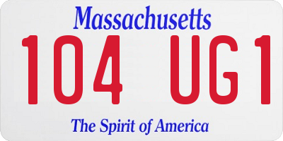MA license plate 104UG1