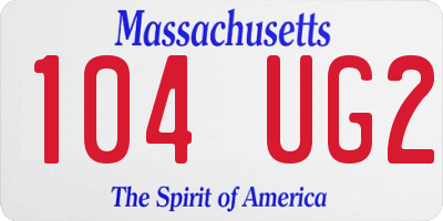 MA license plate 104UG2