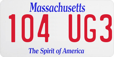 MA license plate 104UG3
